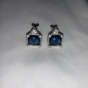 Judith ripka dark blue topaz earrings